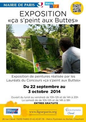 Affiche expo ça se peint aux buttes 2014